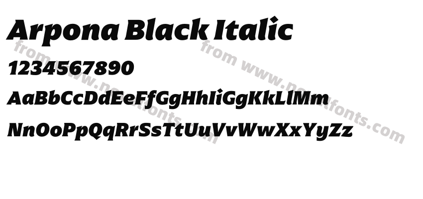 Arpona Black ItalicPreview