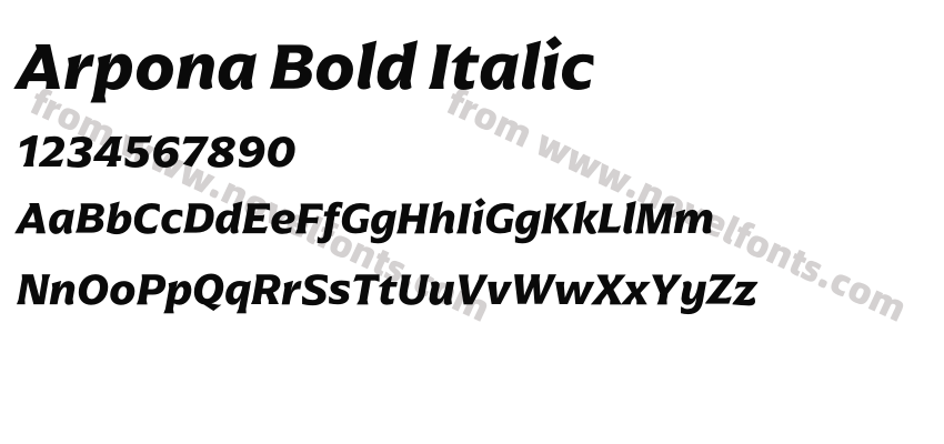 Arpona Bold ItalicPreview