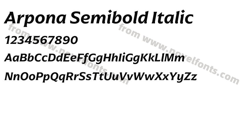 Arpona Semibold ItalicPreview