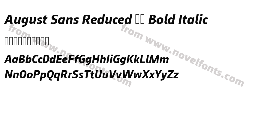 August Sans Reduced 76 Bold ItalicPreview