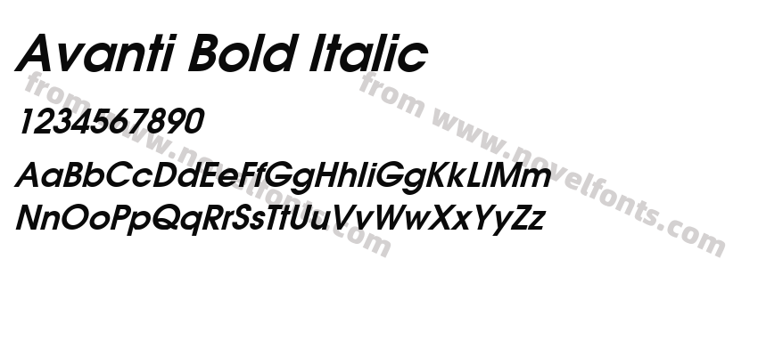 Avanti Bold ItalicPreview