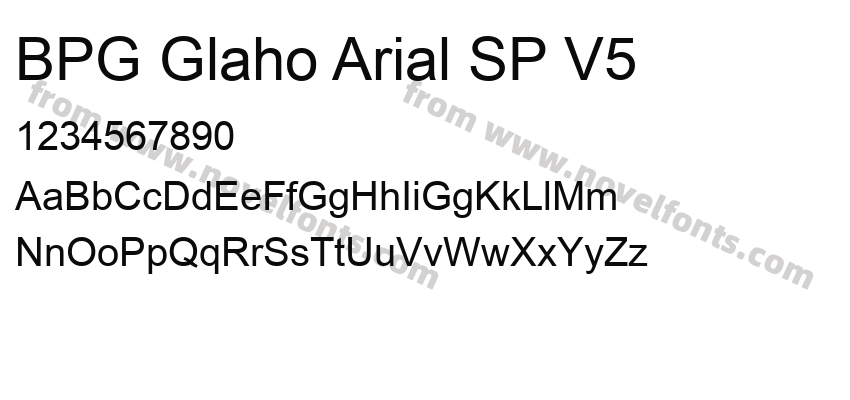 BPG Glaho Arial SP V5Preview