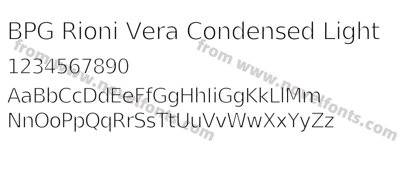 BPG Rioni Vera Condensed LightPreview