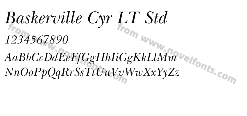 Baskerville Cyr LT StdPreview