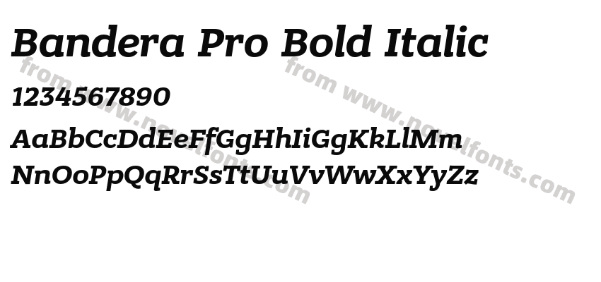 Bandera Pro Bold ItalicPreview