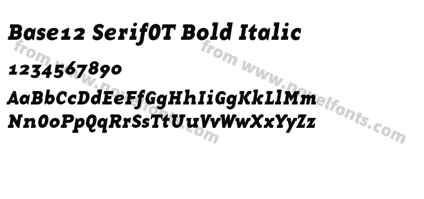 Base12 SerifOT Bold ItalicPreview