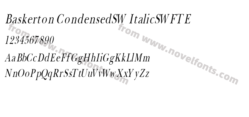 Baskerton CondensedSW ItalicSWFTEPreview