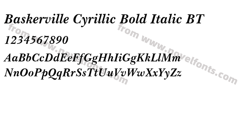 Baskerville Cyrillic Bold Italic BTPreview