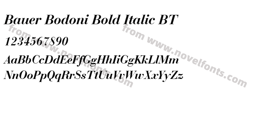 Bauer Bodoni Bold Italic BTPreview