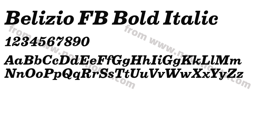 Belizio FB Bold ItalicPreview