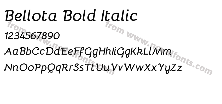 Bellota Bold ItalicPreview