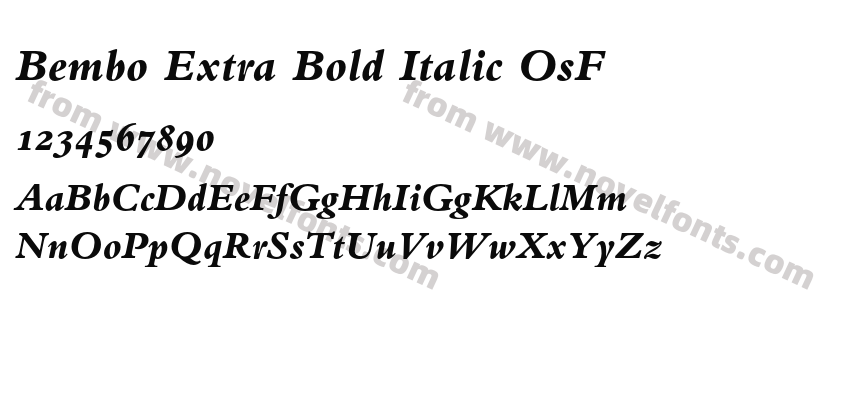 Bembo Extra Bold Italic OsFPreview