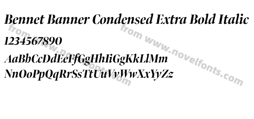 Bennet Banner Condensed Extra Bold ItalicPreview