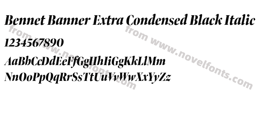 Bennet Banner Extra Condensed Black ItalicPreview