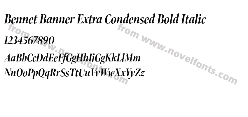 Bennet Banner Extra Condensed Bold ItalicPreview