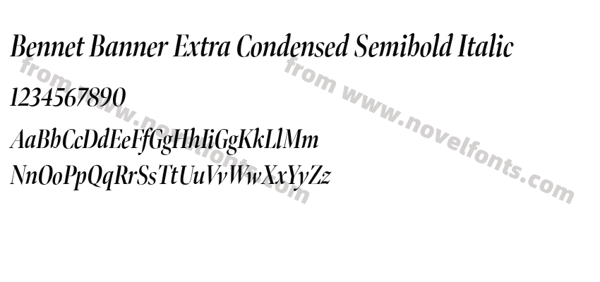 Bennet Banner Extra Condensed Semibold ItalicPreview