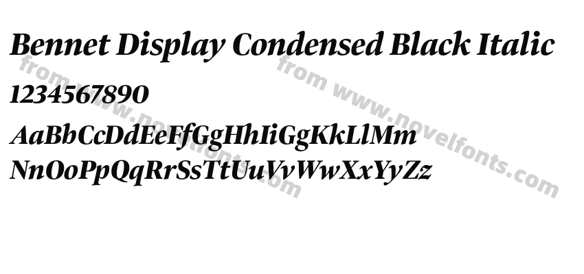 Bennet Display Condensed Black ItalicPreview