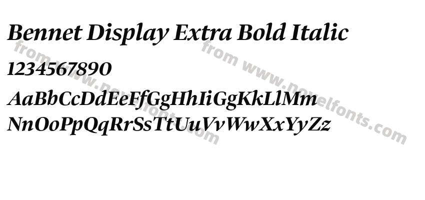 Bennet Display Extra Bold ItalicPreview