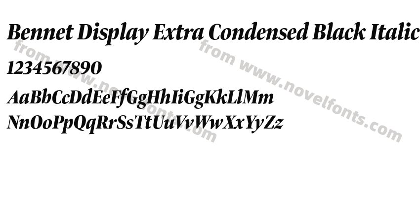 Bennet Display Extra Condensed Black ItalicPreview