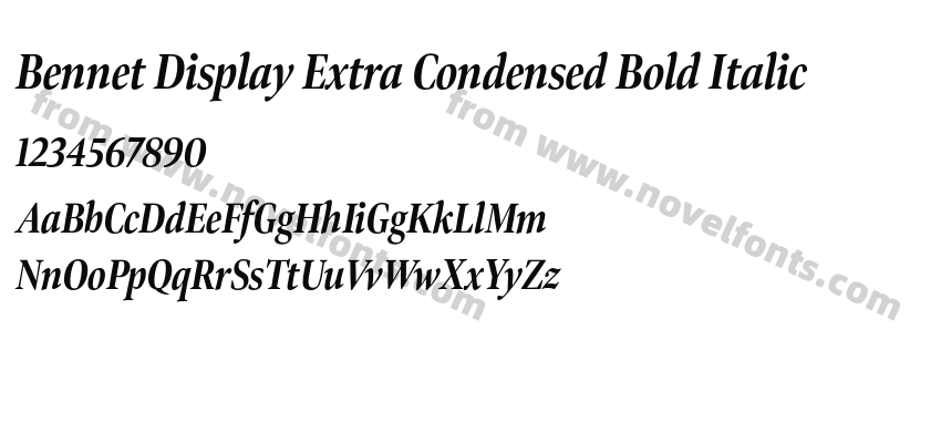 Bennet Display Extra Condensed Bold ItalicPreview