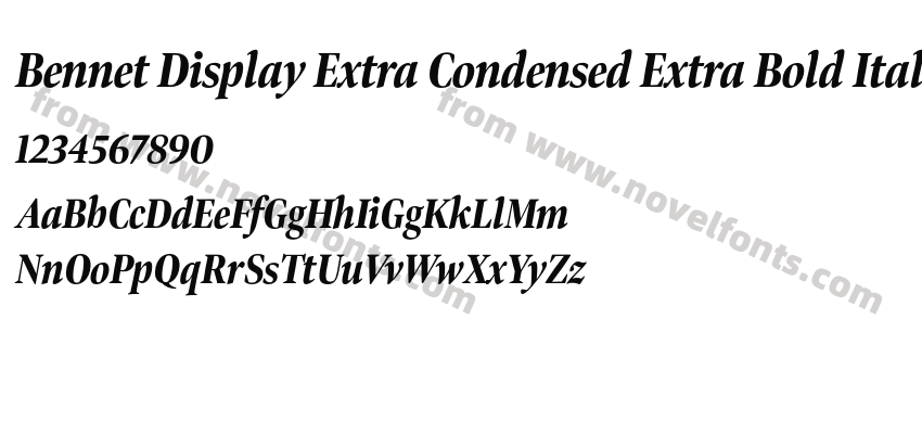 Bennet Display Extra Condensed Extra Bold ItalicPreview