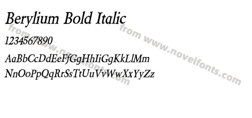 Berylium Bold ItalicPreview