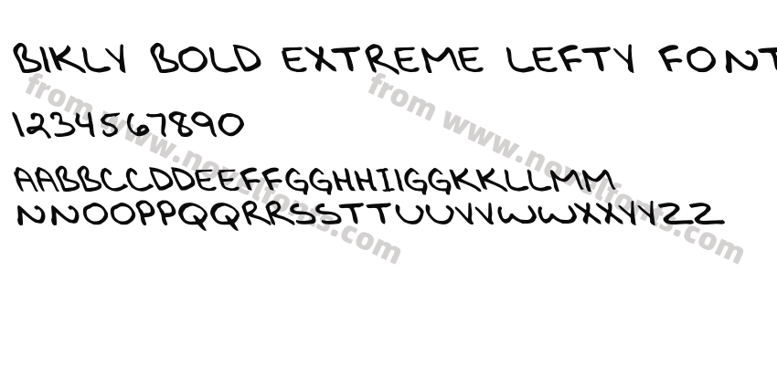 Bikly Bold Extreme Lefty FontPreview