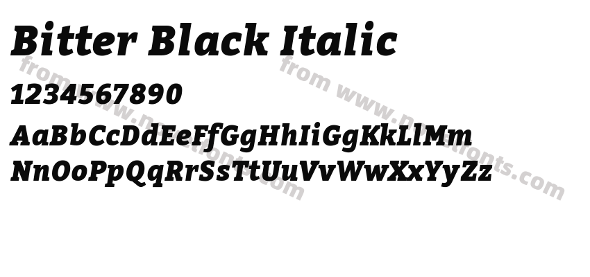 Bitter Black ItalicPreview