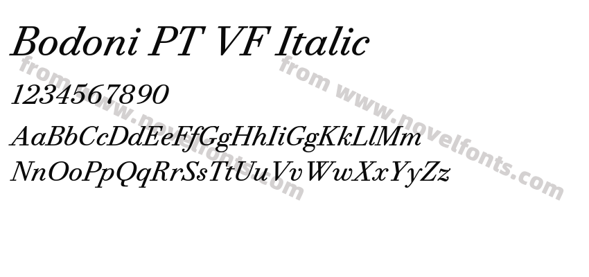 Bodoni PT VF ItalicPreview