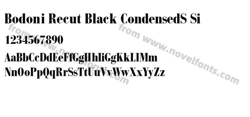 Bodoni Recut Black CondensedS SiPreview