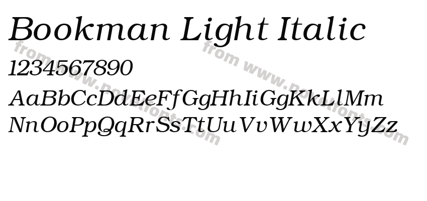 Bookman Light ItalicPreview