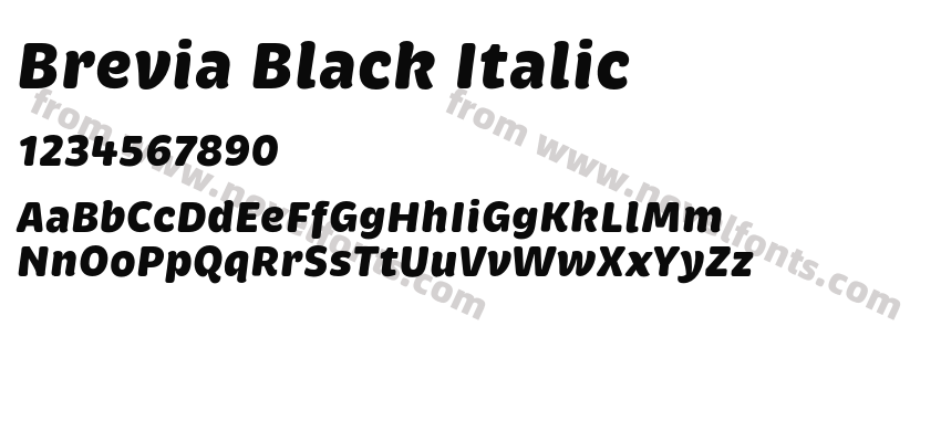 Brevia Black ItalicPreview