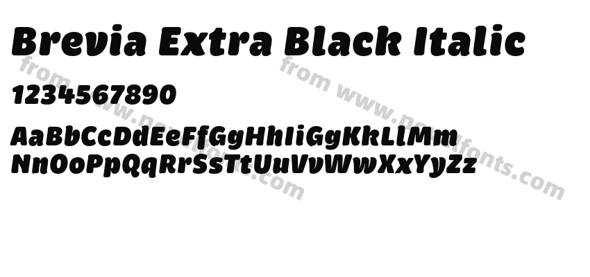 Brevia Extra Black ItalicPreview