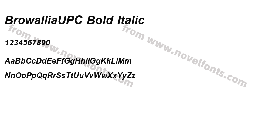 BrowalliaUPC Bold ItalicPreview