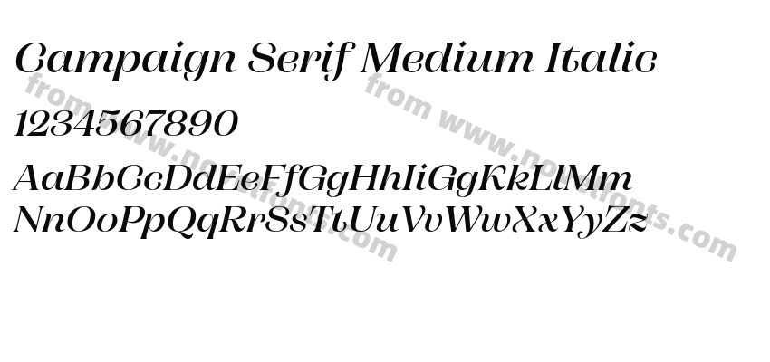 Campaign Serif Medium ItalicPreview