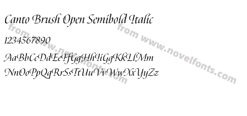 Canto Brush Open Semibold ItalicPreview