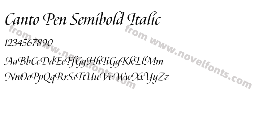 Canto Pen Semibold ItalicPreview