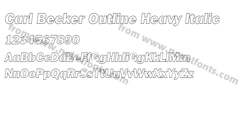 Carl Becker Outline Heavy ItalicPreview