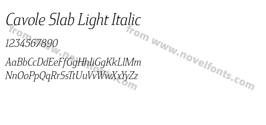 Cavole Slab Light ItalicPreview