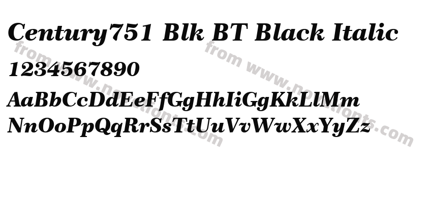 Century751 Blk BT Black ItalicPreview