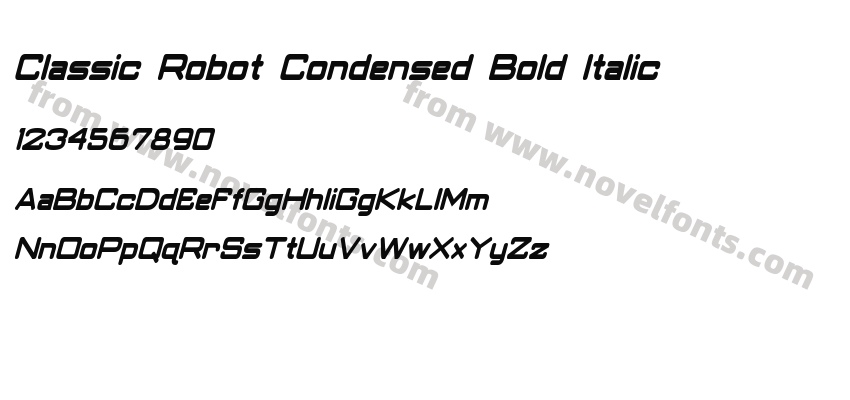 Classic Robot Condensed Bold ItalicPreview