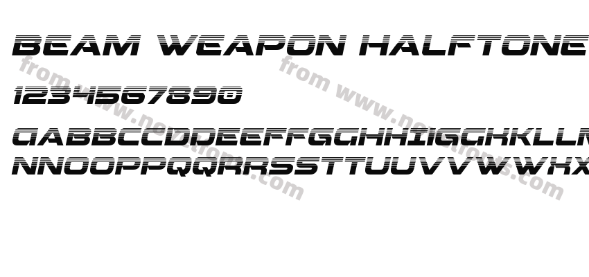 Beam Weapon Halftone ItalicPreview