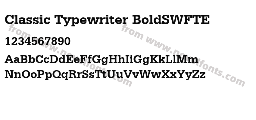 Classic Typewriter BoldSWFTEPreview