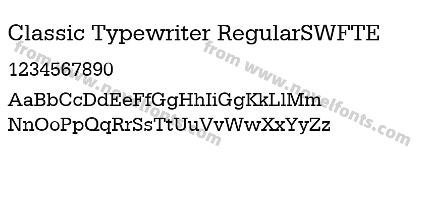 Classic Typewriter RegularSWFTEPreview