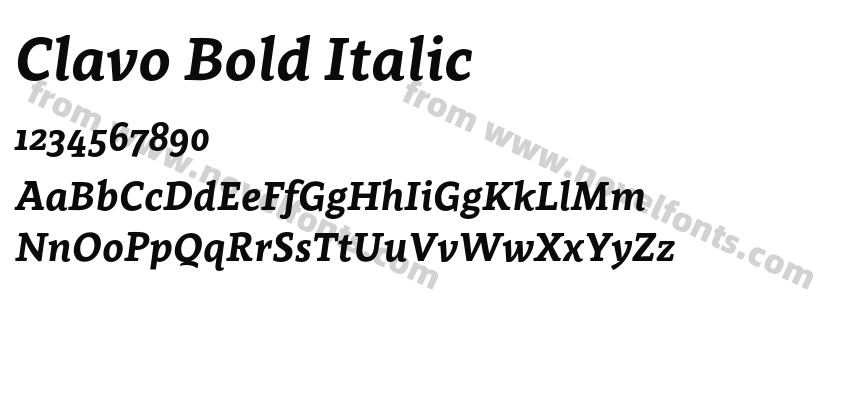 Clavo Bold ItalicPreview