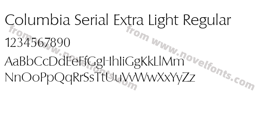 Columbia Serial Extra Light RegularPreview