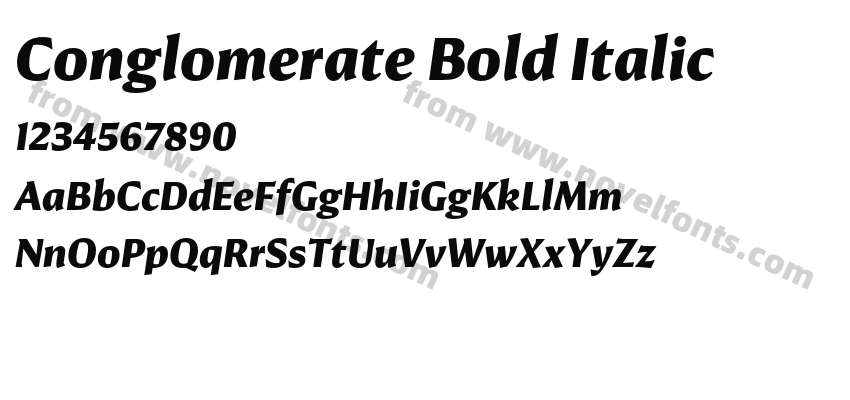 Conglomerate Bold ItalicPreview