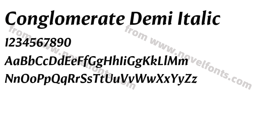 Conglomerate Demi ItalicPreview