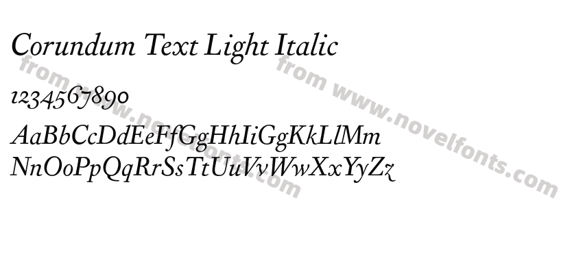 Corundum Text Light ItalicPreview