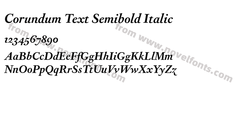 Corundum Text Semibold ItalicPreview